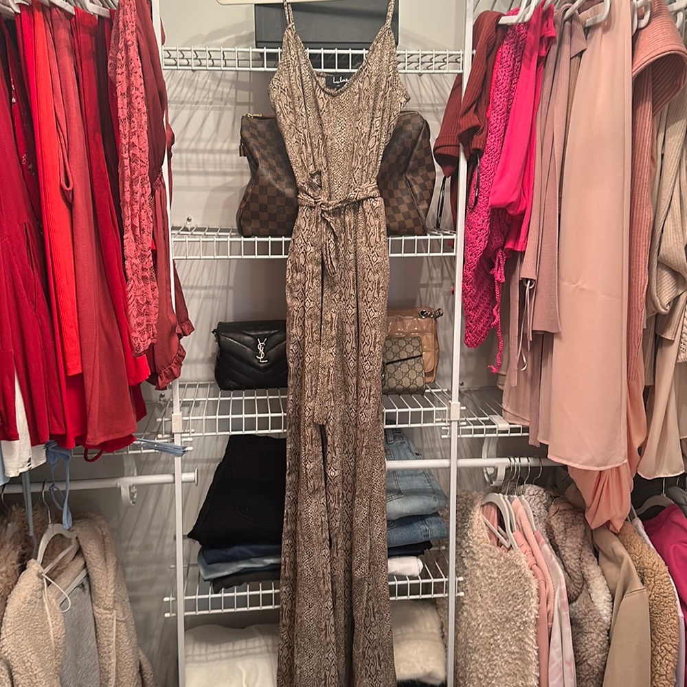 New lulus snake print jumpsuit
